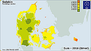 Solskinstimer i Danmark